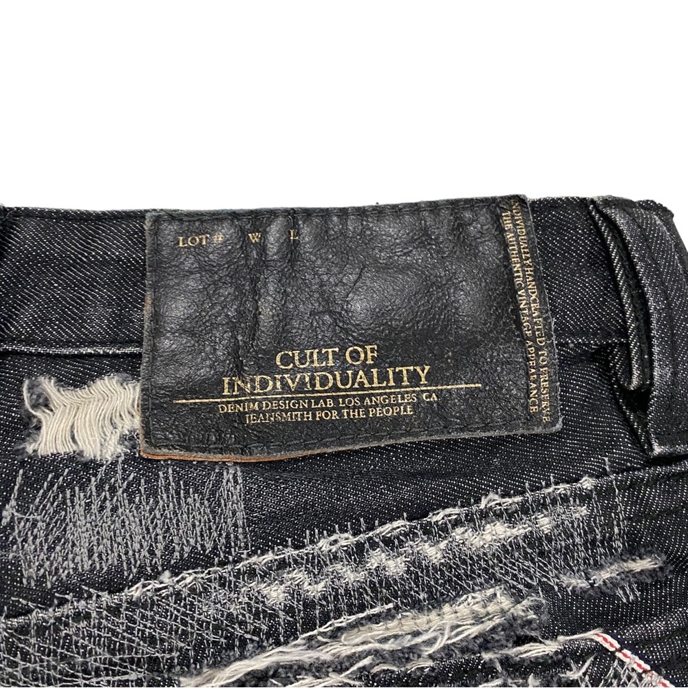 Cult of Individuality Rebel Straight Japanese Selvedge Men Black Wash Jean Sz 33 - Picture 11 of 15